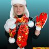 шапка "ушанка" шарф и варежки